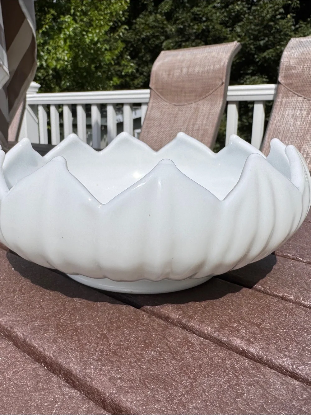 Westmoreland Milk Glass Lotus Bowl